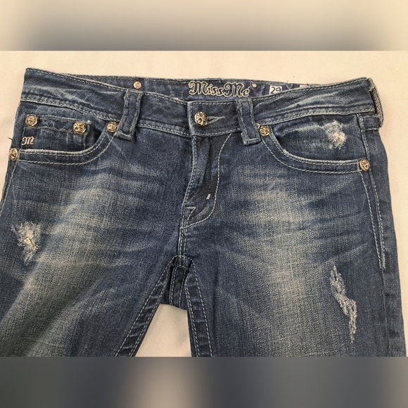 Miss Me Distressed Bootcut Stretch Jeans Size 29 - Picture 8 of 12